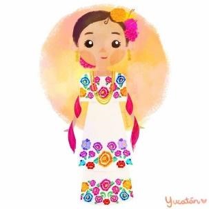 Los trajes típicos femeninos de México. Yucatán